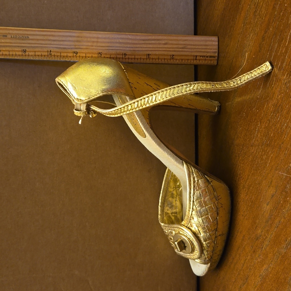 Gold Coach Heeled Sandals